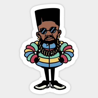 Retro Old School Hip Hop Cartoon Character Sticker